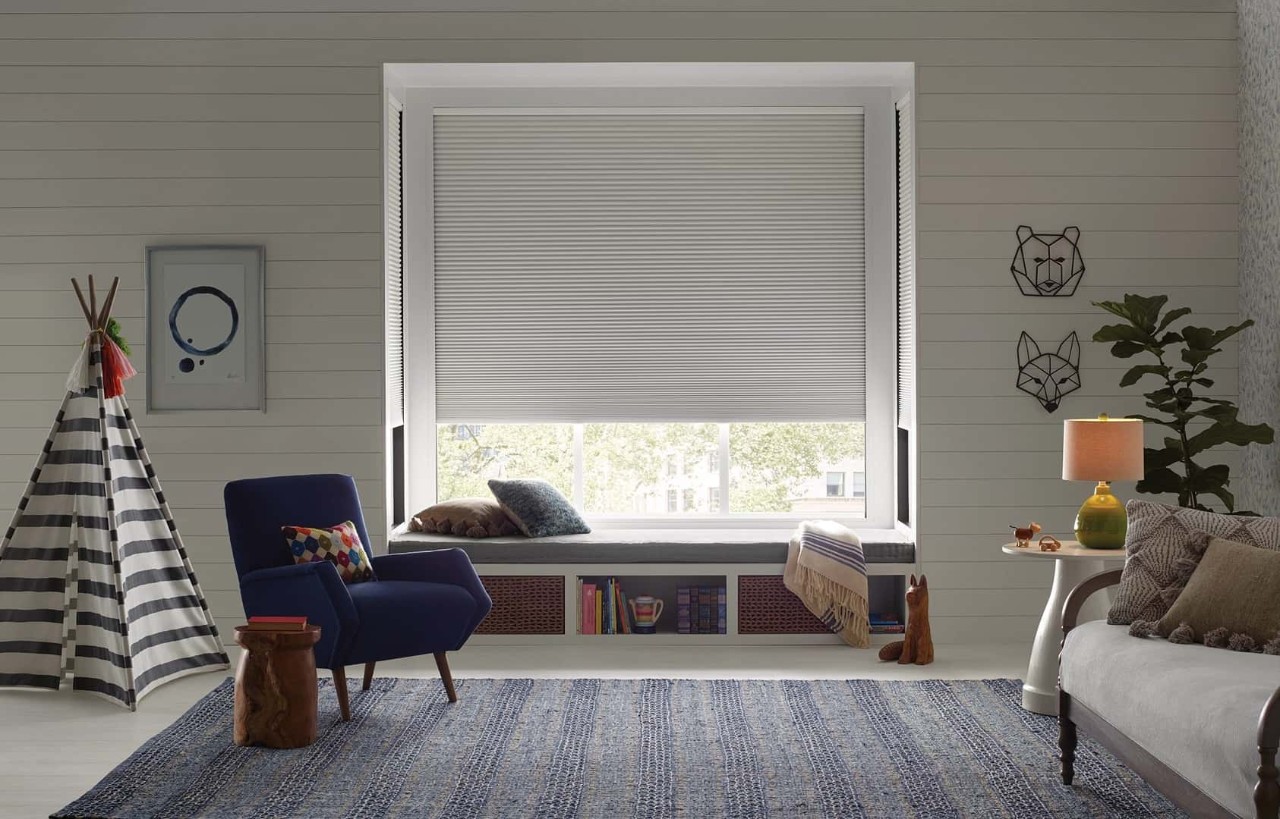 Hunter Douglas Duette Cellular Shades darkening a bedroom