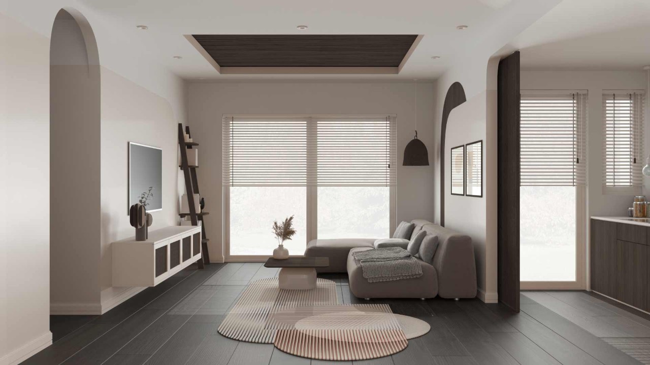 Hunter Douglas window treatments installed on a home’s sliding glass doors