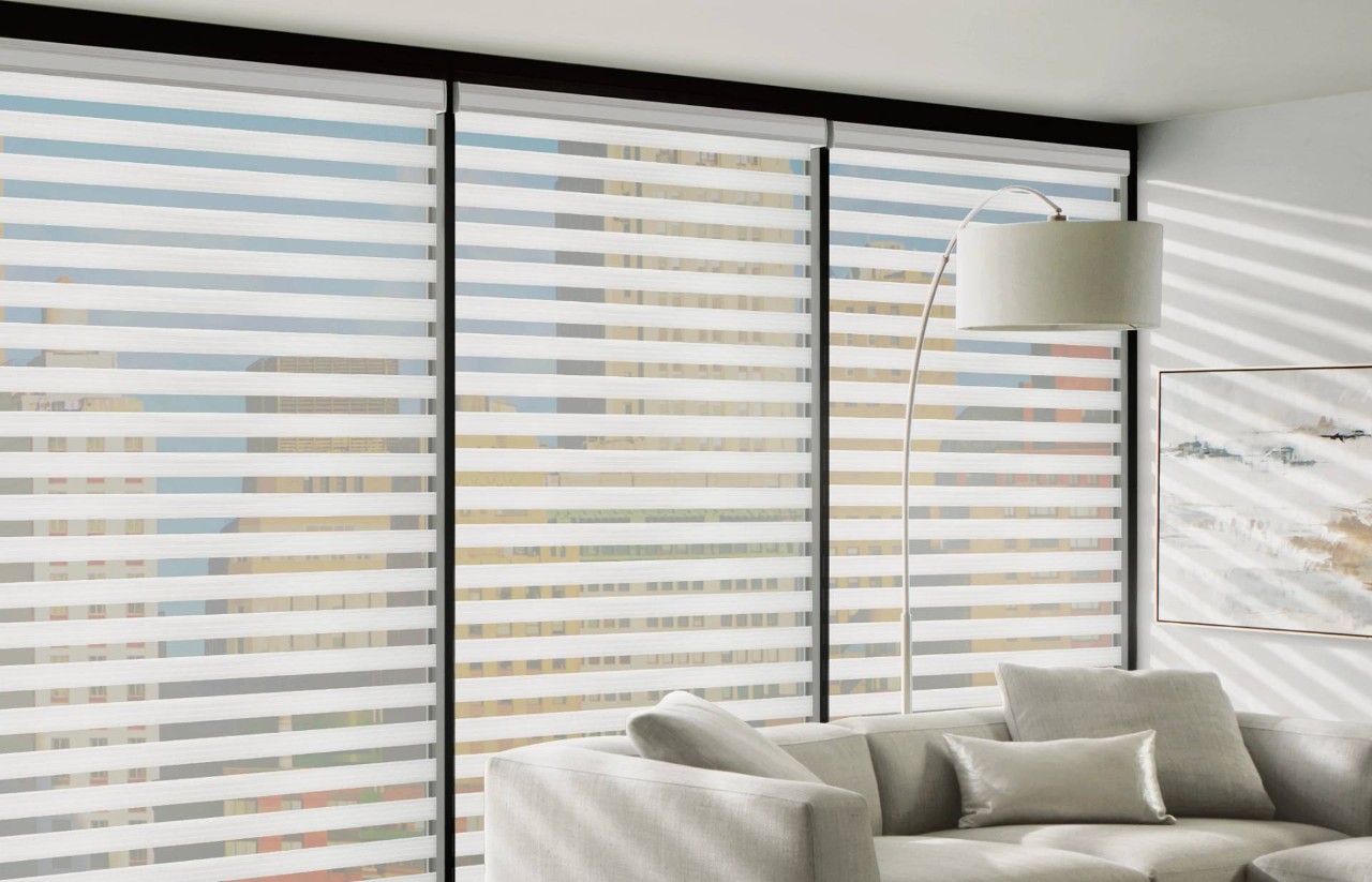 Hunter Douglas Designer Banded Shades installed in a Pennsylvania home near Wexford, PA