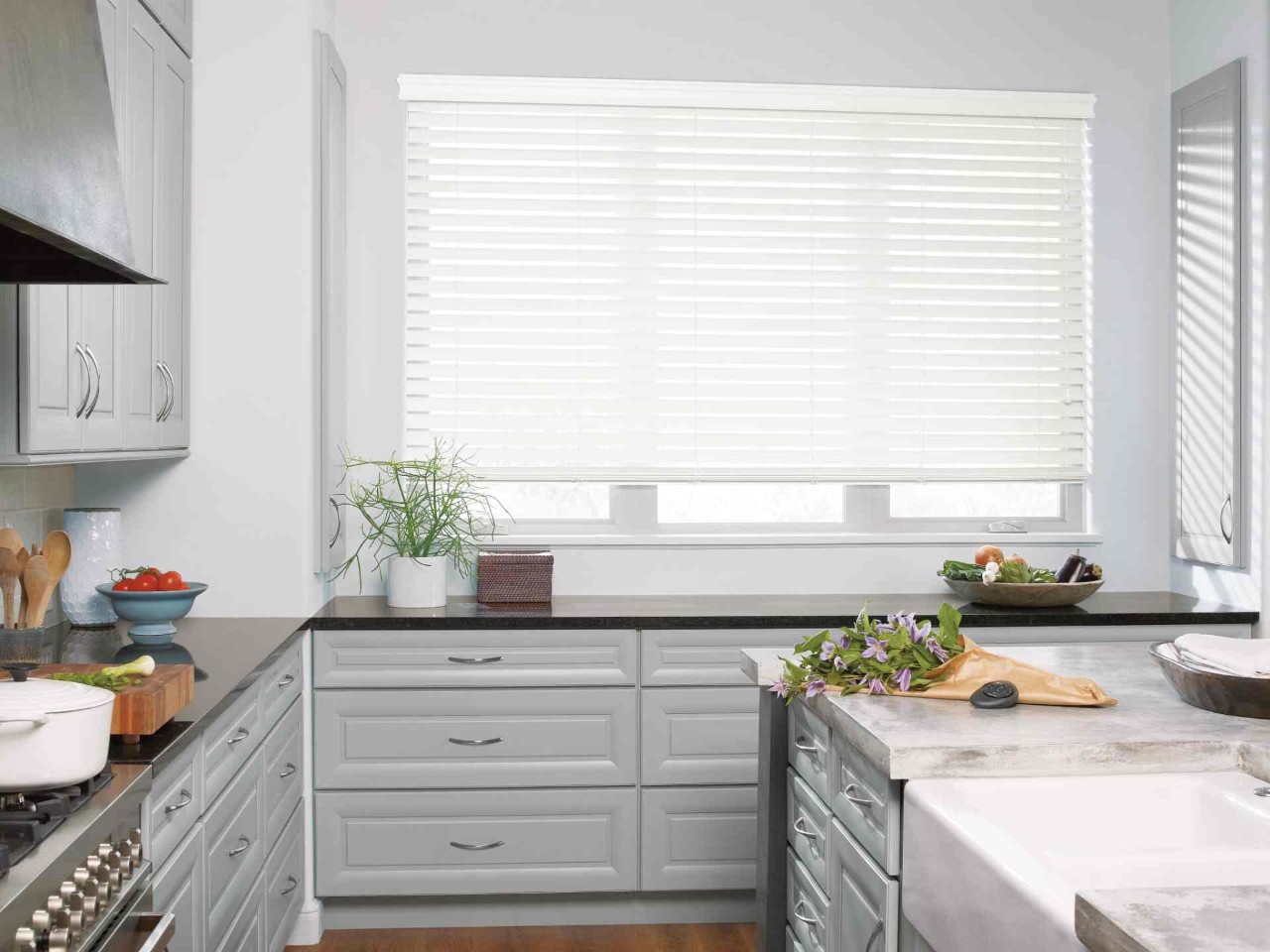 Remote control blinds in a modern kitchen near Wexford, PA.